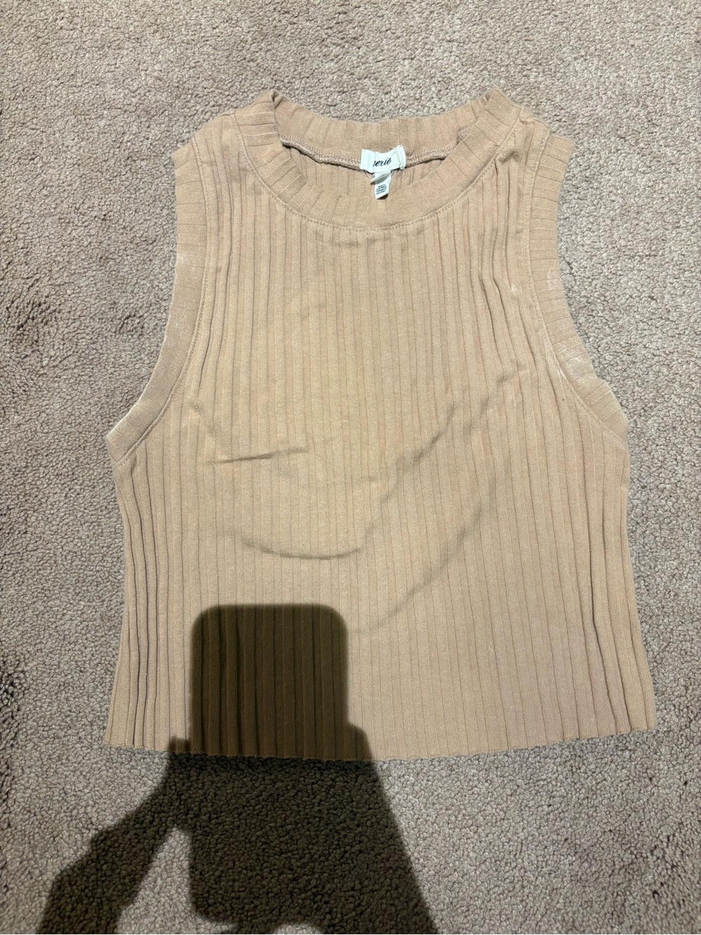 Aerie tan ribbed tank top size small